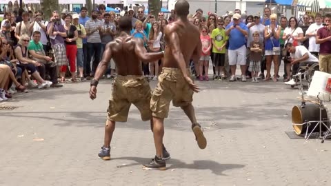 Funny street acrobats - NEW YORK CITY CAPE LIBERTY