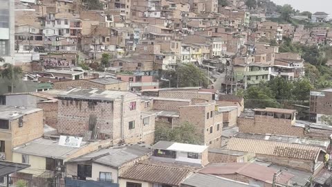Looking over the Slums of Medellin Colombia
