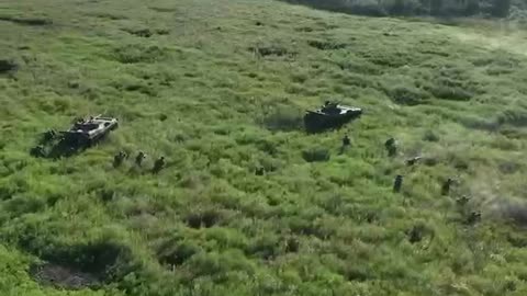 Footage of a combined assault on enemy positions by the 30th Brigade of Ukrainian