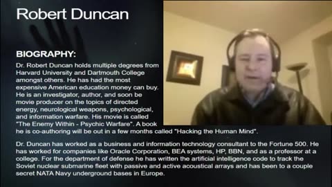 Dr Robert Duncan Interview - Voice of God Weapons used on American Civilians - Targeted Individuals