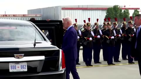 Biden lands in France for D-Day anniversary