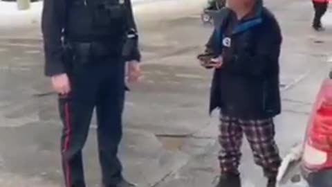 Ottawa Police arrest and take away an elderly man for 'honking.' *See description*