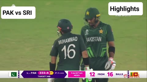 Pakistan vs Sri Lanka World cup 2023