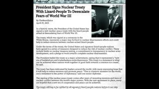 President Signs Nuclear Treaty With Lizard-People To Deescalate Fears Of World War III