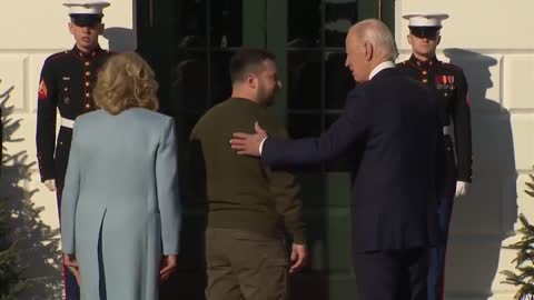 BUMBLING Joe Biden Greets Zelensky After Arriving To The White House