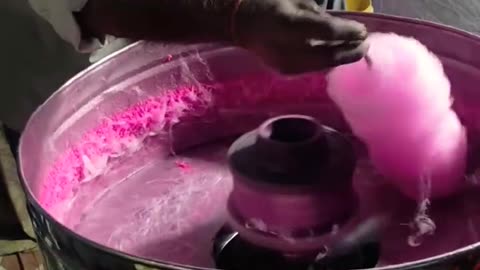 Sugar cotton candy unique making process