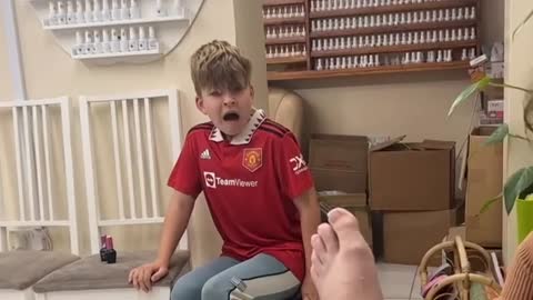 Son's Reaction to Pedicure
