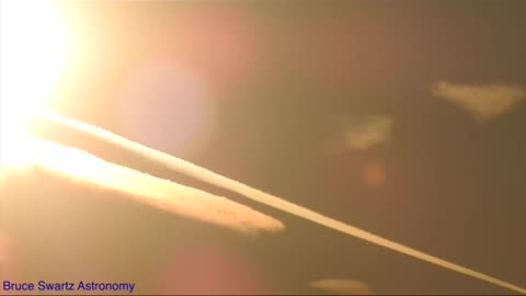 Chemtrail Planes all lined up come over the Sun to Block it out or to Hide an Object Beside it