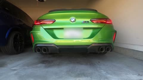 F92 2022 BMW M8 Competition Coupe with M Performance exhaust and secondary Cat delete cold start