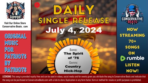 Conservative Beats - Daily Single Release: The Spirit of '76 – Country Hick-Hop - 7/4/24