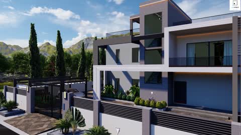 Modern House Design (19m x 17m) 6 Bedrooms with Estimate cost.