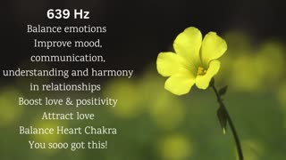 639Hz Solfeggio Frequency-Boost LOVE/POSITIVITY/HARMONY-Vibration of Heart Chakra-Pure Tone