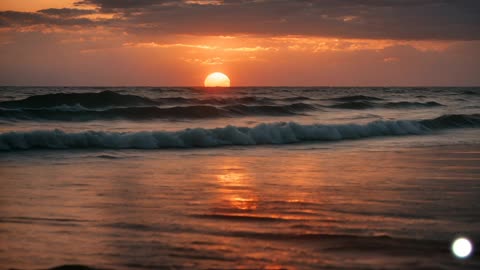 A sunset over the ocean