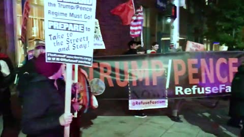 Oct 27 2019 Seattle antifa group Refuse Fascism call trump facist for killing the ISIS Caliph