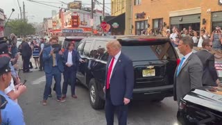 Philly ROARS approval for Trump outside iconic steak restaurant.