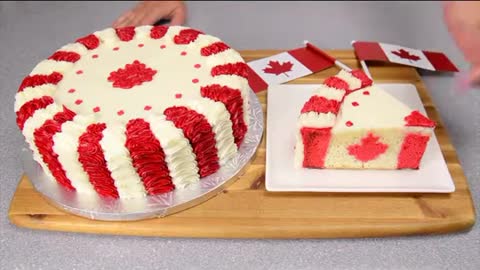 Canadian Flag Cake for Canada Day