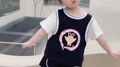 When cute girl dancing from china