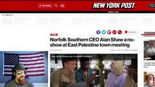 CEO of Norfolk Southern Snubs Town Hall Meeting in East Palestine Ohio
