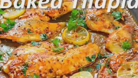 Easy Baked Tilapia Recipe (Lemon & Garlic) - Quick Dinner Ideas | Food | Kitchen Food