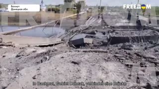 In Bachmut, Gebiet Donezk, wurde eine Brücke gesprengt, die das Industriegebiet mit dem Stadtzentru