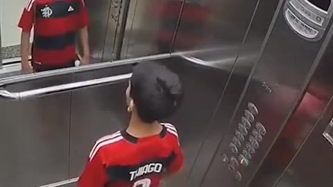 Boy protect baby dog in lift 😱oh my god (animal love )