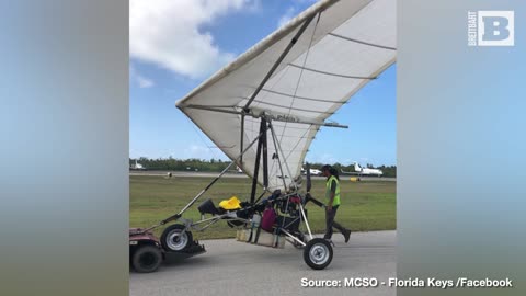 Cuban Migrants Fly into Florida on Motorized HANG GLIDER