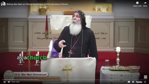 Bishop Mar Mari on Fiducia Supplicans and the apostasy of Rome 10-04-24