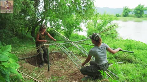 10 hours Make bamboo tents, catch fish, Bushcraft & Camping I Living off grid