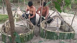 Build Most Secret Underground Bamboo House By Ancient Skill