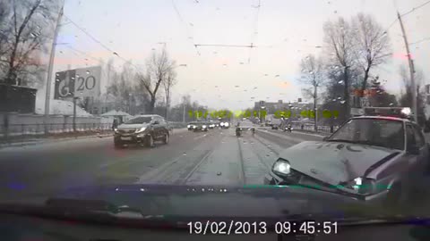 Head-on accident with a traffic police car Smolensk