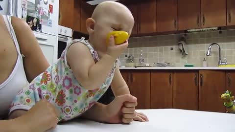 CUTE BABY EATING LEMON🤗🤗