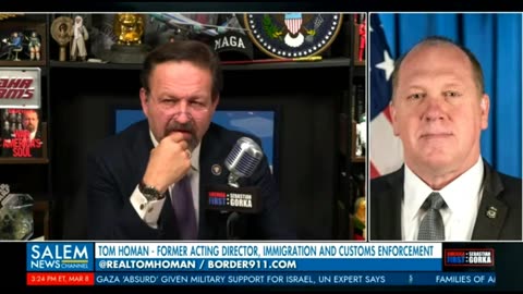 Tom Homan on Sebastian Gorka discuss Border Invasion an American Crisis 3-8-24