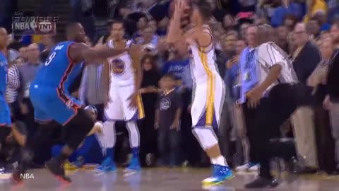 Stephen Curry Crosses Up Kevin Durant, Russell Westbrook & Serge Ibaka