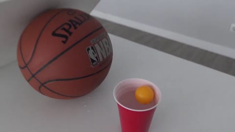 Ping Pong Ball Bouncing Through Obstacles And Into A Cup - Impressive Trick Shot