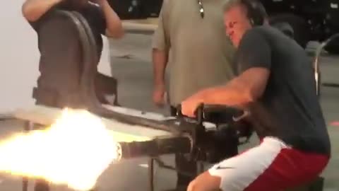 Gronk Firing an M134 Mini Gun