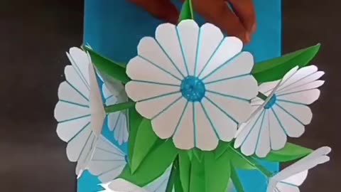 White paper flower idea at home