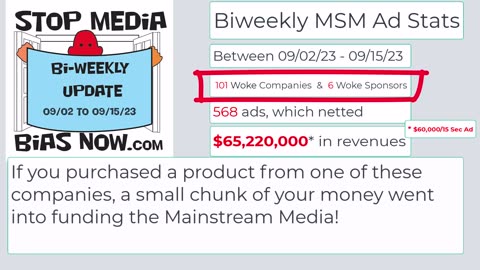 Biweekly Update for 09/02/23 and 09/15/23 - StopMediaBiasNow.com