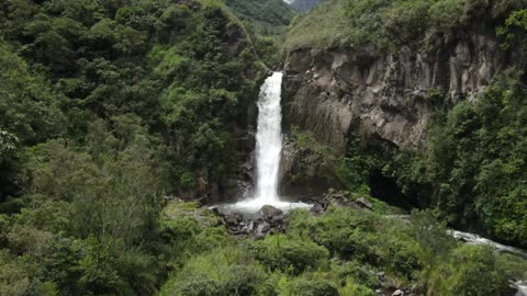 Waterfall Flowing From Mountain