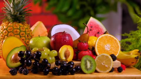 Fresh sliced fruit placed on a table