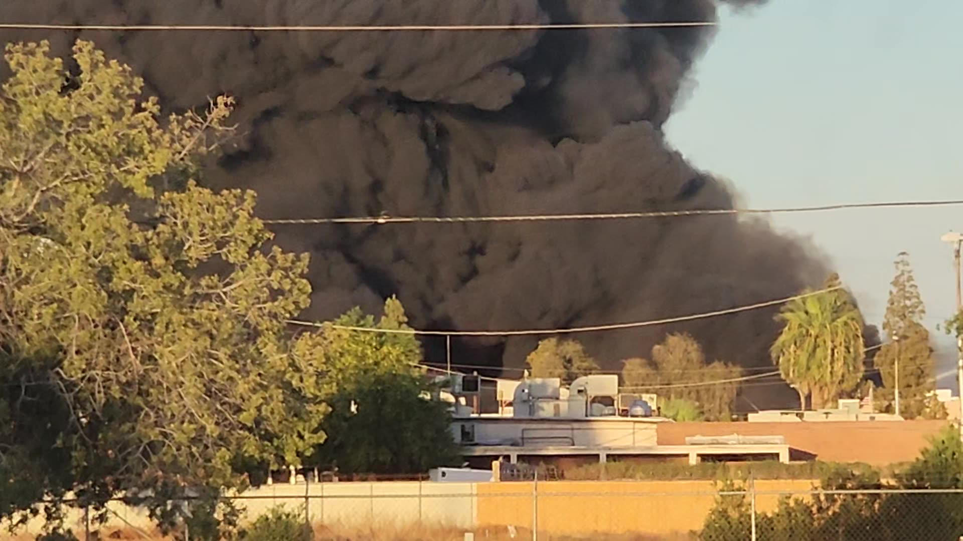 Recycling plant on fire