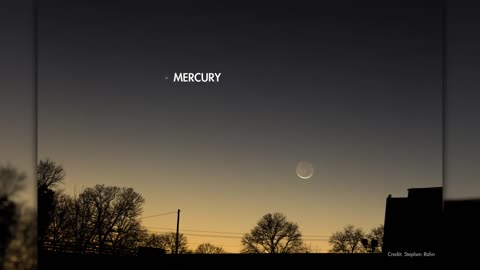 Mercury Planet and Meteors in the Night Sky