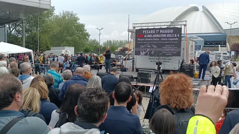 Pesaro, manifestazione del 1° maggio 2023 contro il Biolab - Intervento di S. Montanari