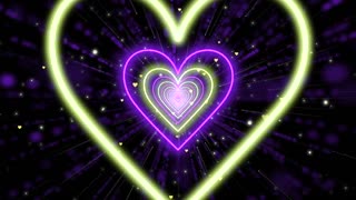 014. Heart Tunnel💚💜Heart Background Neon Heart Background Video