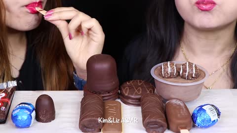 ASMR LEFTOVER DESSERT RACE! GIANT CHOCOLATE