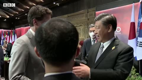 China and Canada leaders caught having tense exchange on camera