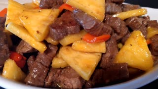 Beef - pineapple - bell peppers