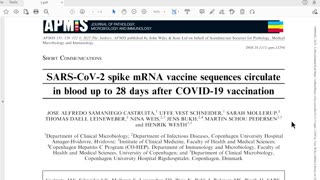 New Peer-Reviewed Study Finds COVID Vaccine mRNA Sequences Circulate in the Blood Up To 28 Days