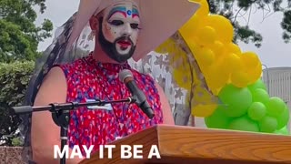 "Sister Tootie" gives Blessing at Los Angeles event to Celebrate before raising the LGBTQ Flag