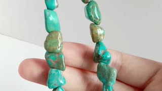 Natural turquoise pendant with orange spiny oyster smooth beads simple necklace gift04