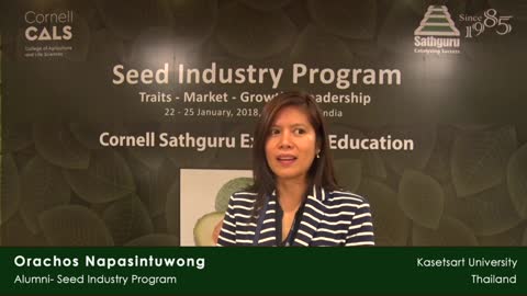 Orachos Napasintuwong, Kasetsart University Thailand, Alumni-Seed Industry Program